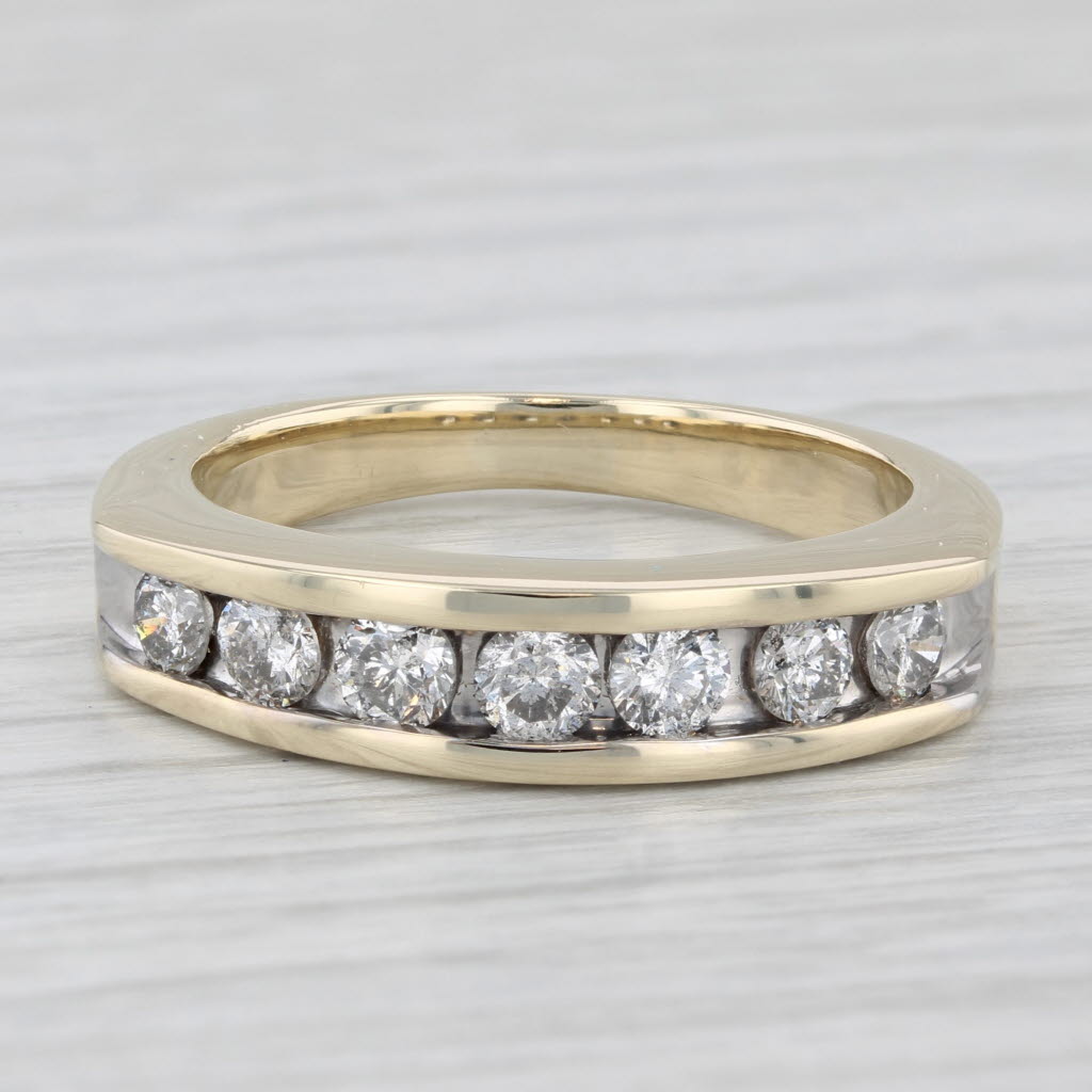0.90ctw Diamond Channel Set Wedding Anniversary Band 10k Yellow Gold Size 9.5