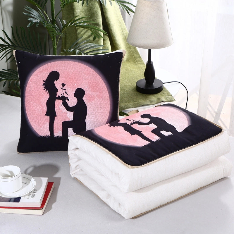 Pillow Quilt Dual-use Two-in-one Four-season Universal Car Thin Cushion Sleeping Blanket Activity Gift Printing