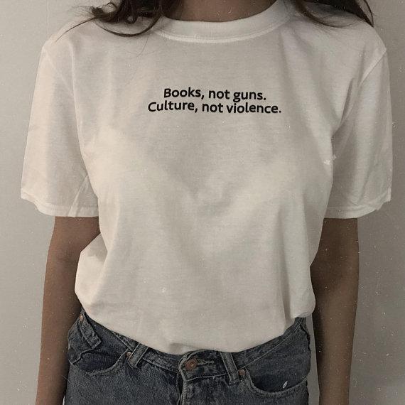 Books Not Guns Culture Not Violence  Tee