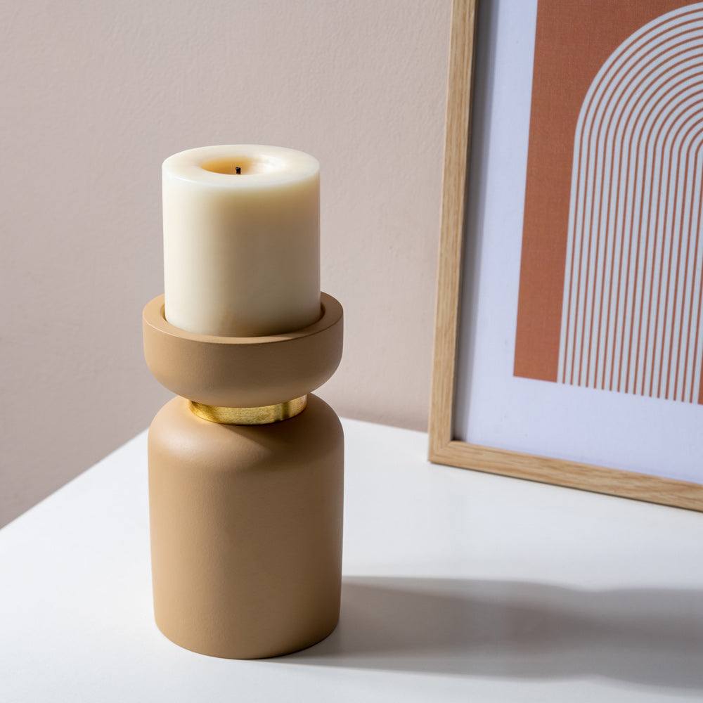 Concrete Candle Stand Large - Taupe