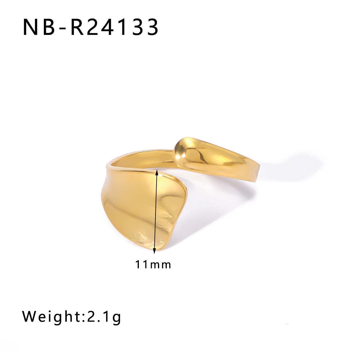 Personalized Special-Shaped Oversized Exaggerated Irregular Stainless Steel Ring With Asymmetric Fingerprints
