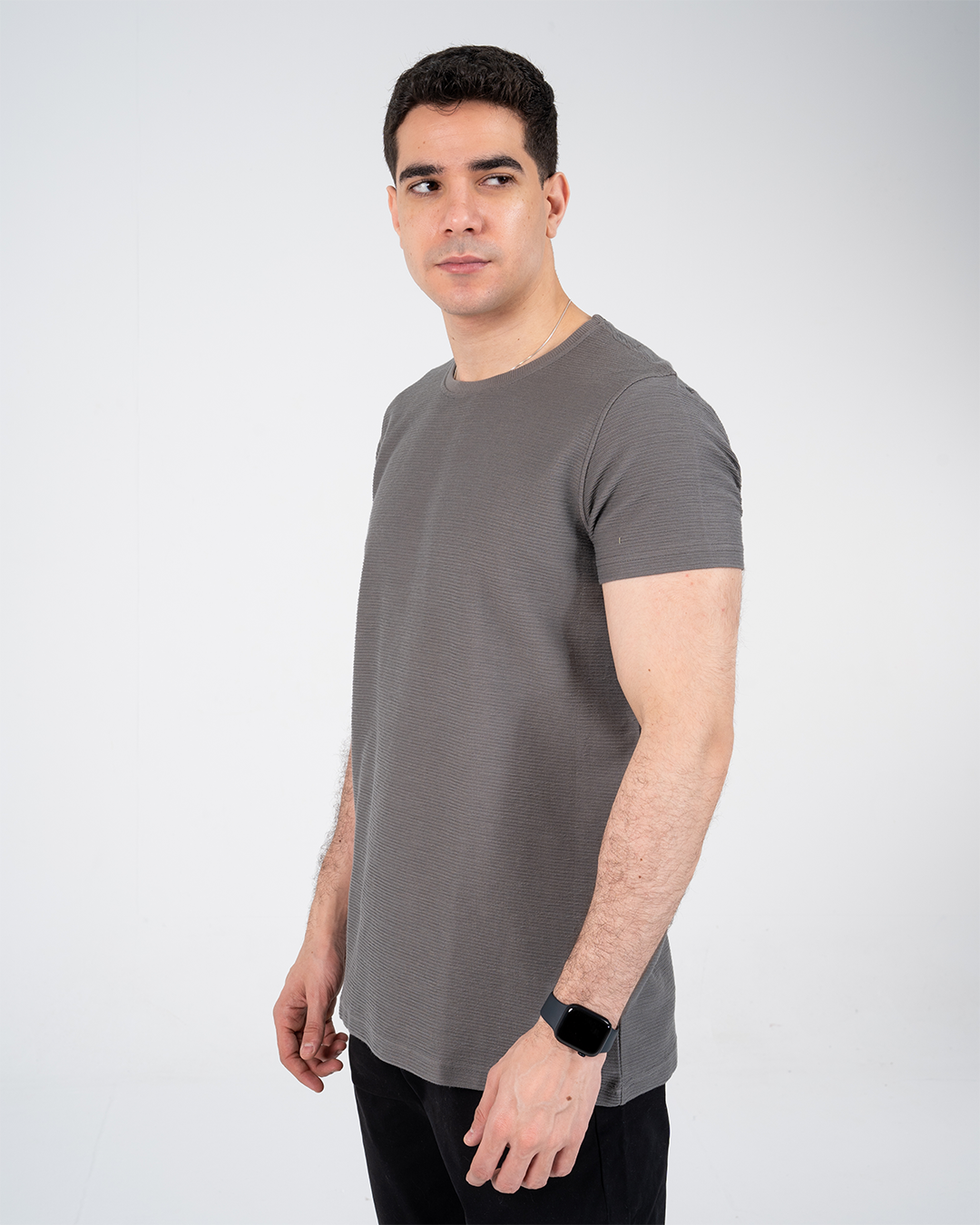 Half Sleeves Jacquard T-shirt