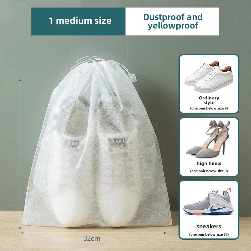 Disposable White Non-woven Bag Storage Bag Small White Shoes Dustproof Shoe Cover Hanging Shoe Cover Wash Shoe Bag
