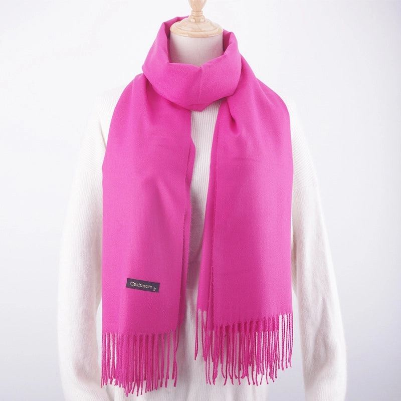 Solid Color 250g Cashmere Wool Scarf Short Thorn Lint Cashmere Warm Men's And Women's Autumn And Winter Shawls
