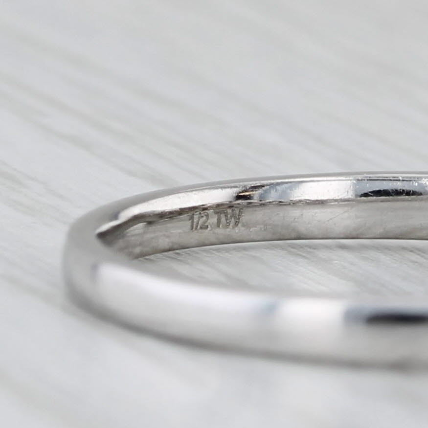 0.46ctw Diamond Wedding Band 10k White Gold Ring Stackable Size 8
