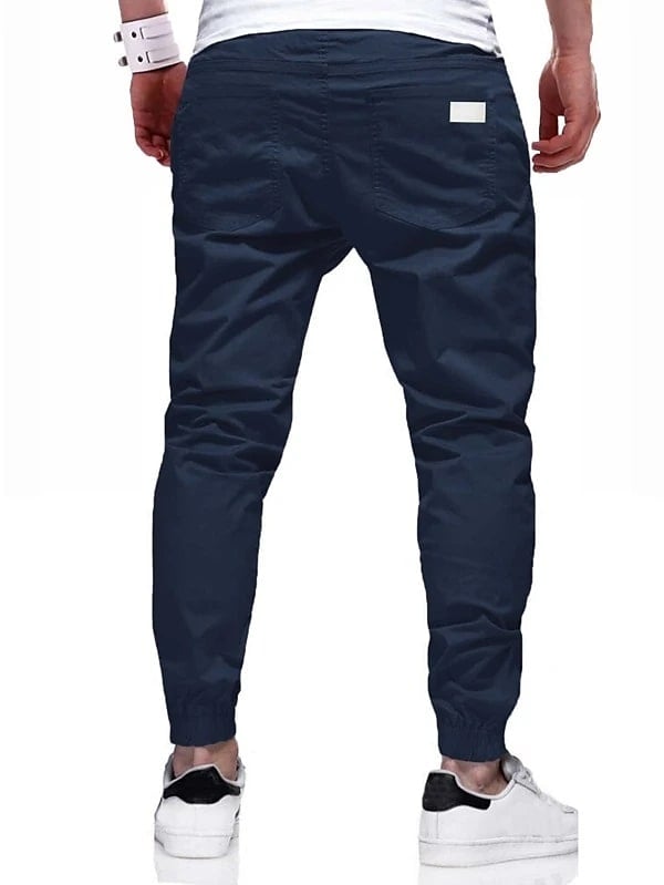 Men's Cargo Pants Joggers Drawstring Elastic Waist Elastic Cuff Plain Sports Outdoor Running
