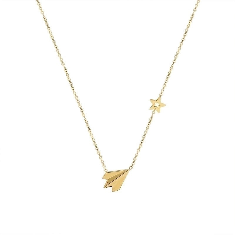 Fashion Star Airplane 304 Stainless Steel 18K Gold Plated Bracelets Necklace