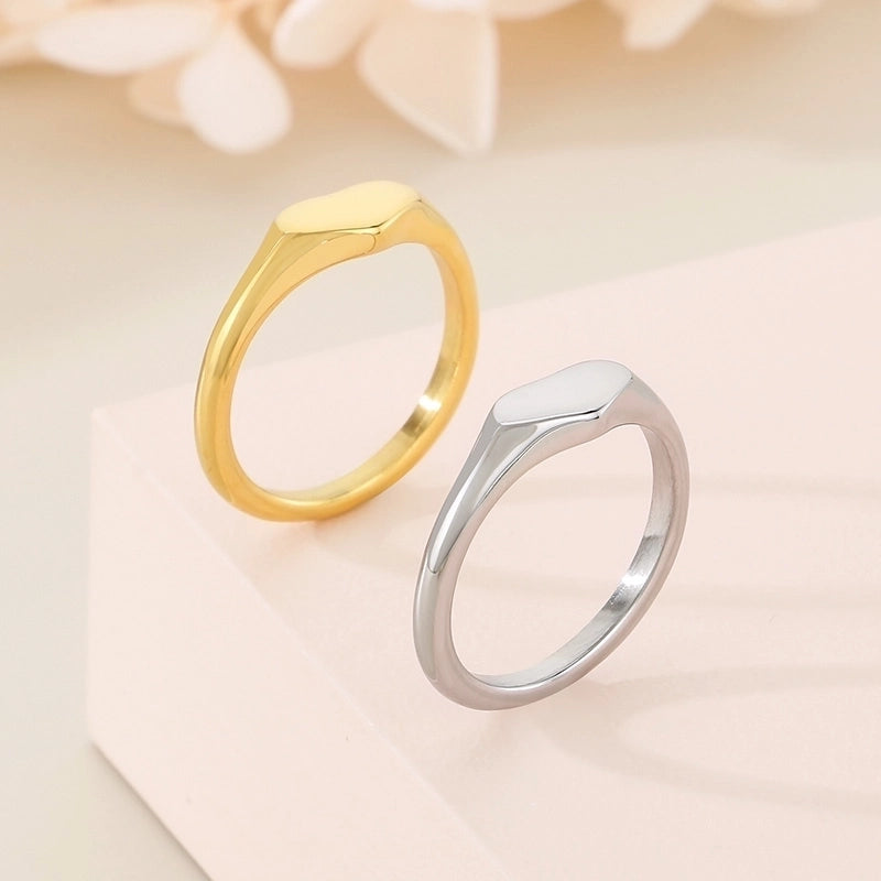 Minimalist Classic Style Heart Shape 304 Stainless Steel 18K Gold Plated Rings