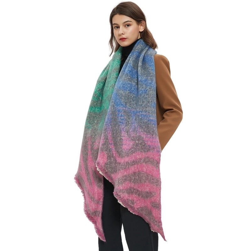 Women's Elegant Basic Color Block Polyester Scarf