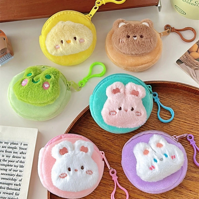 Unisex Animal Capybara Plush Side Zipper Coin Purses