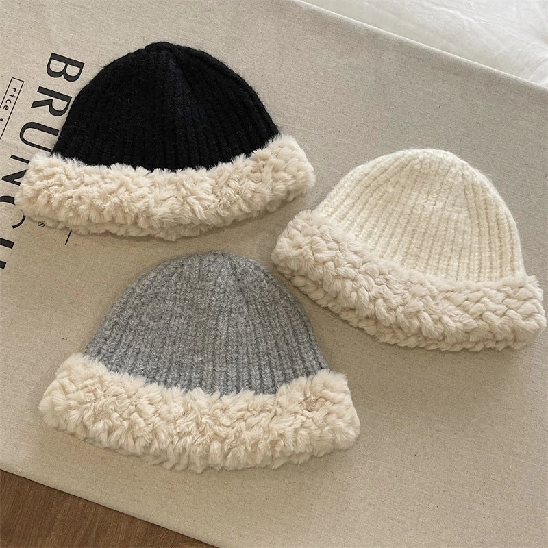 Women's Cute Retro Sweet Solid Color Eaveless Wool Cap