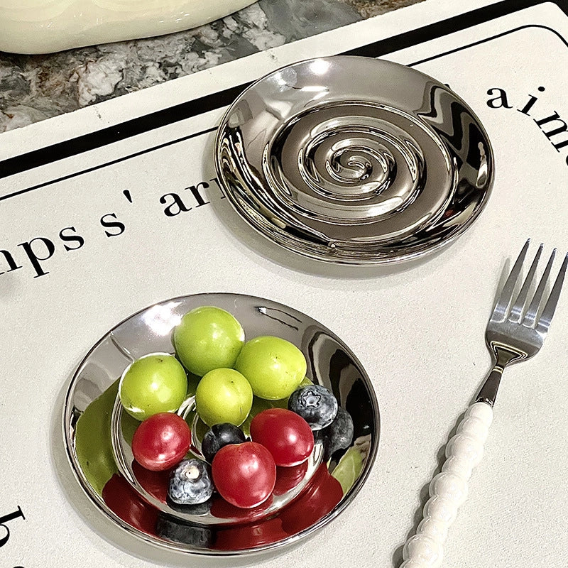 Light Luxury Ceramic Snail Bone Dish Suit Household High-looking Small Dish Living Room Coffee Table Decorative Fruit Plate