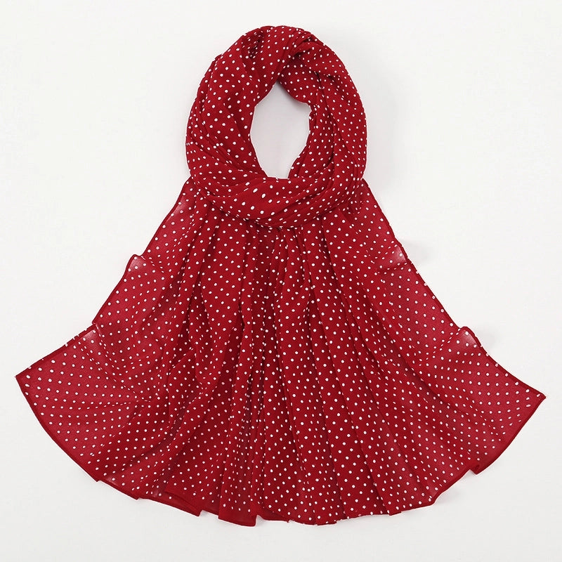 2 Pieces Women's Sweet Solid Color Chiffon Printing Shawl