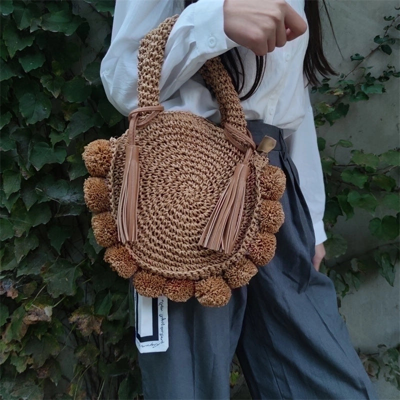 Women's Medium Summer Straw Vacation Handbag