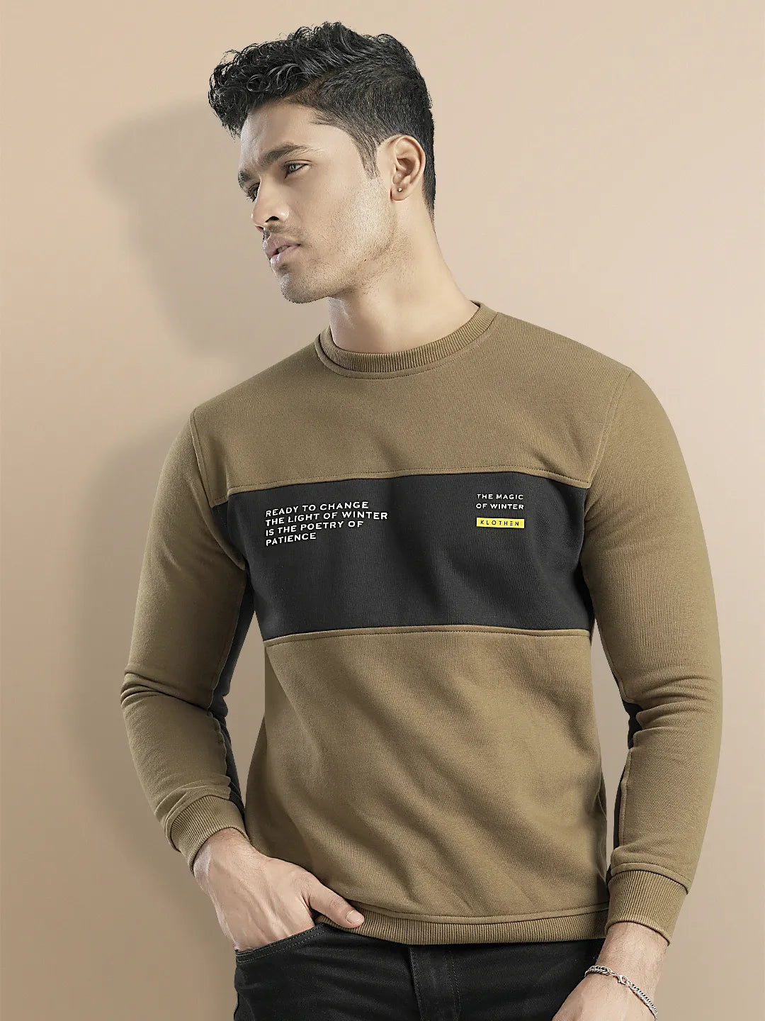 Men's Cut & Sew Print Design Sweatshirt