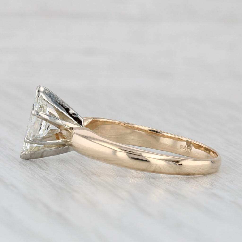 0.78ct Diamond Marquise Solitaire Engagement Ring 14k Yellow White Gold Size 7