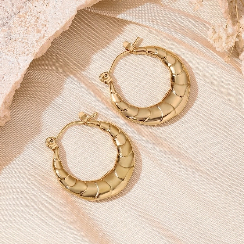 1 Pair 5 Pairs Minimalist Classic Style Solid Color Asymmetrical 304 Stainless Steel 18K Gold Plated Earrings