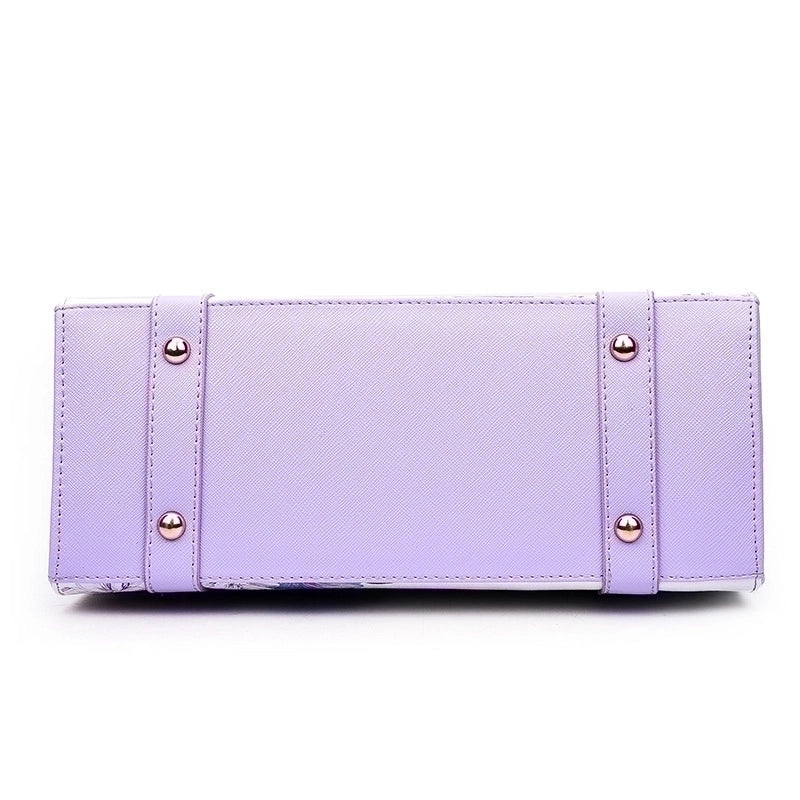 Women's Medium Pu Leather Color Block Streetwear Square Zipper Tote Bag