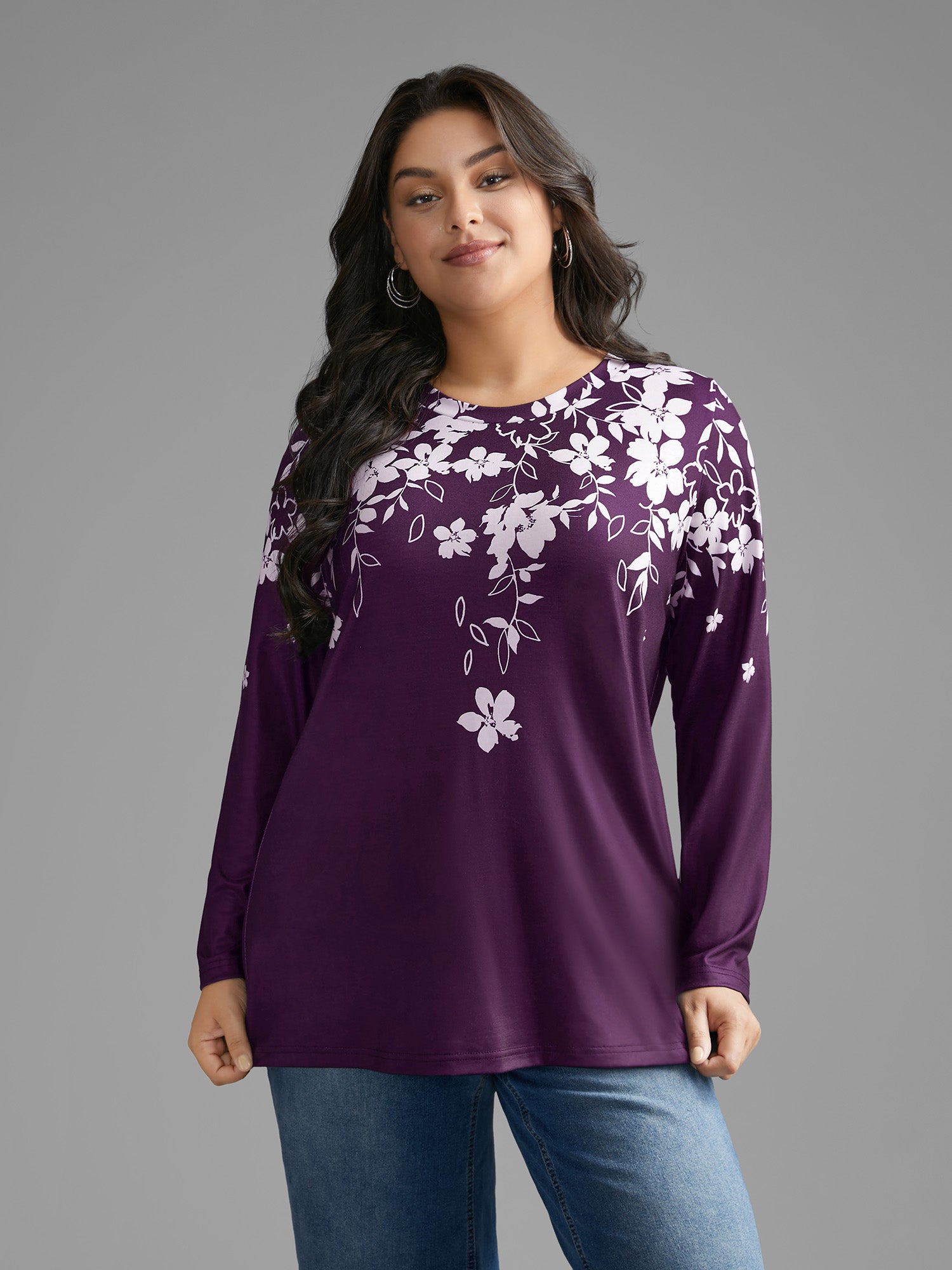 Round Neck Boho Print T-Shirt