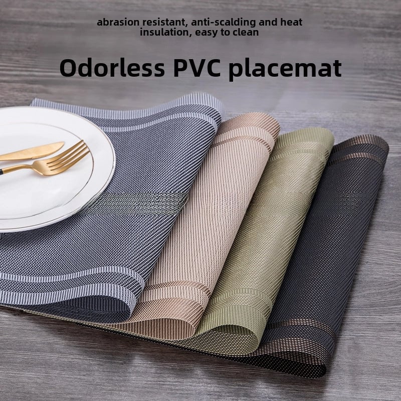 Chuangmu Placemat Western Placemat Environmentally Friendly PVC Woven Double Frame Dining Table Insulation Mat Household Hotel Tableware Mat