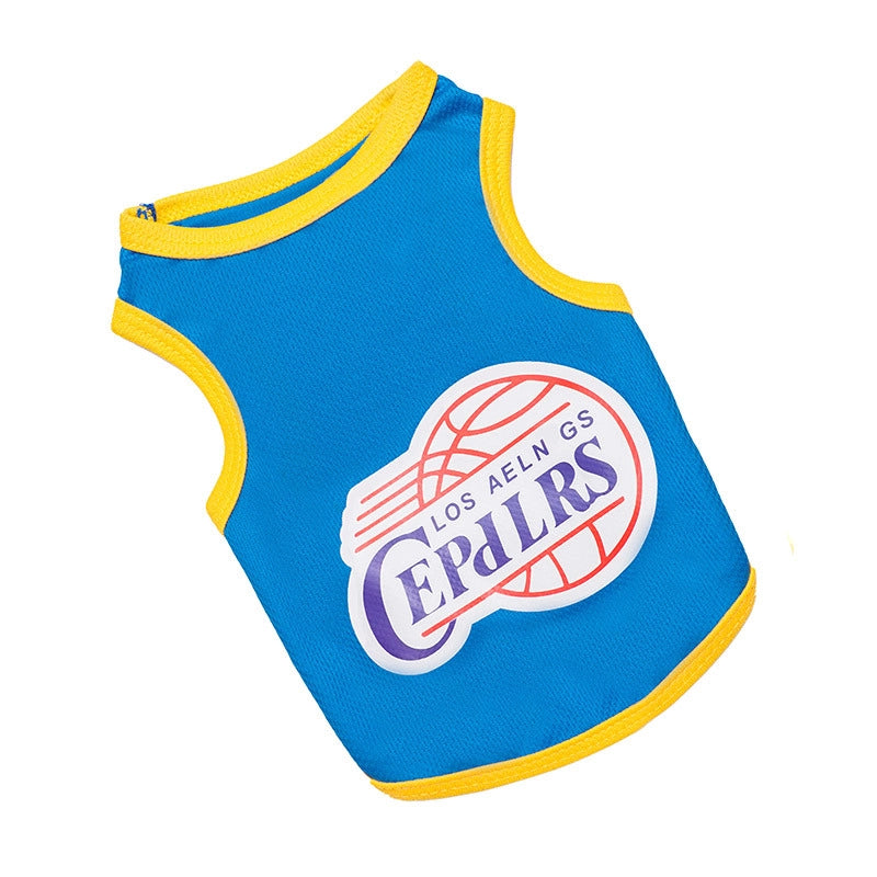 Summer New Pet Basketball Vest Breathable Mesh Dog Cat Clothes Teddy Bichon Frise Pomeranian Fashion Accessories