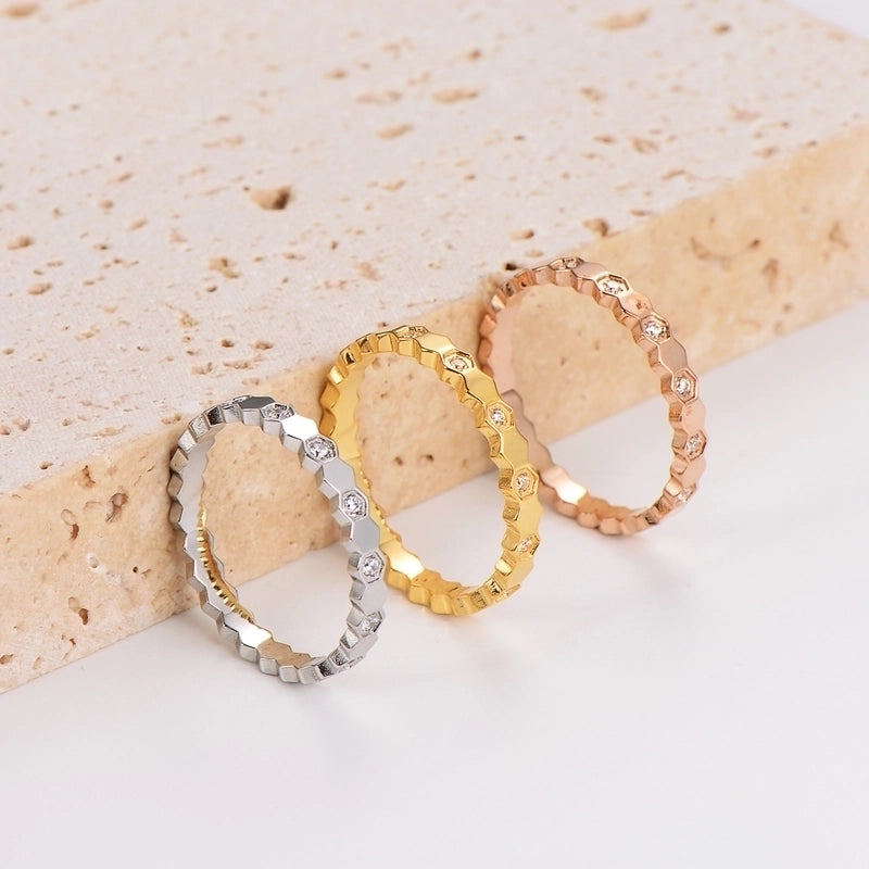 304 Stainless Steel 18K Gold Plated Rose Gold Plated Minimalist Classic Style Plating Solid Color Rings