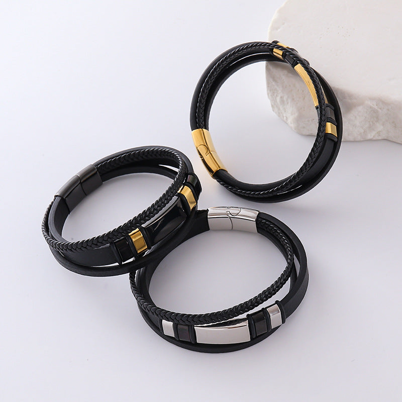 Men Minimalist Chain Geometric Stainless Steel Electroplating Bracelets
