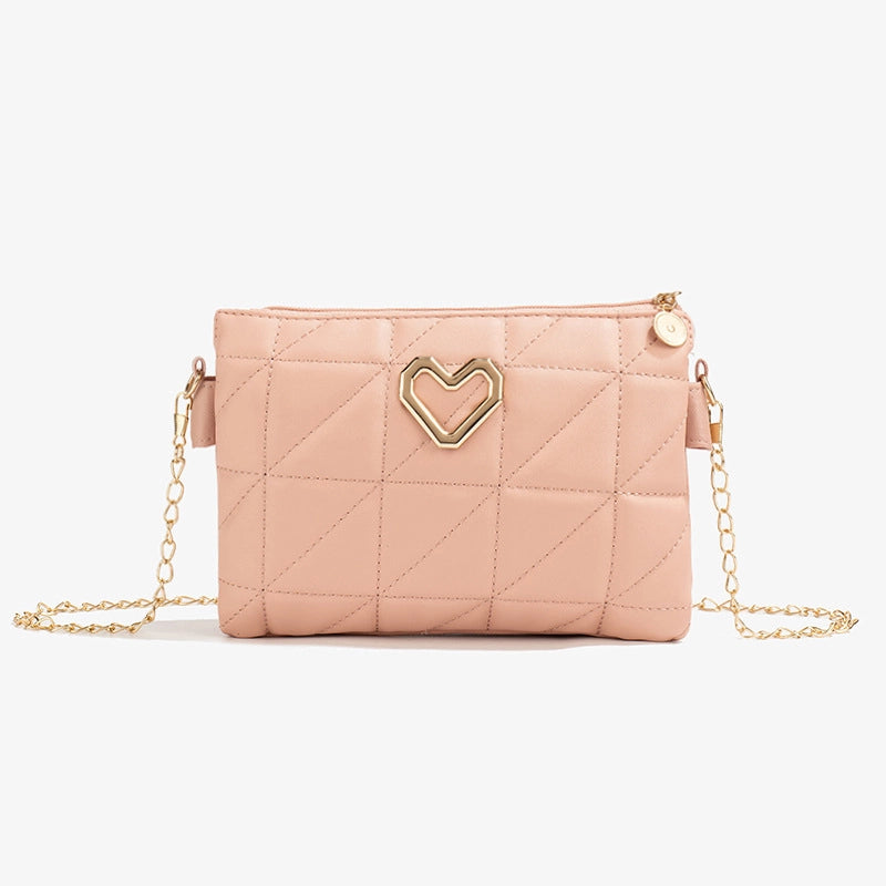 Women's Medium Pu Leather Solid Color Streetwear Square Zipper Shoulder Bag