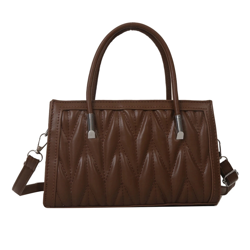 Women's All Seasons Pu Leather Solid Color Elegant Square Magnetic Buckle Handbag