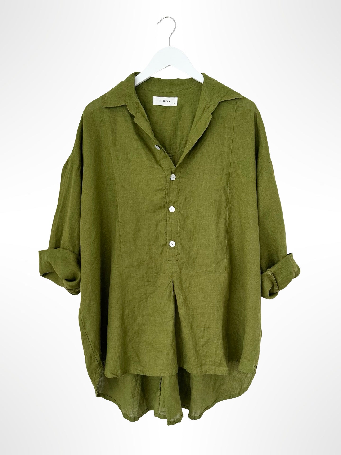 megan shirt - olive linen