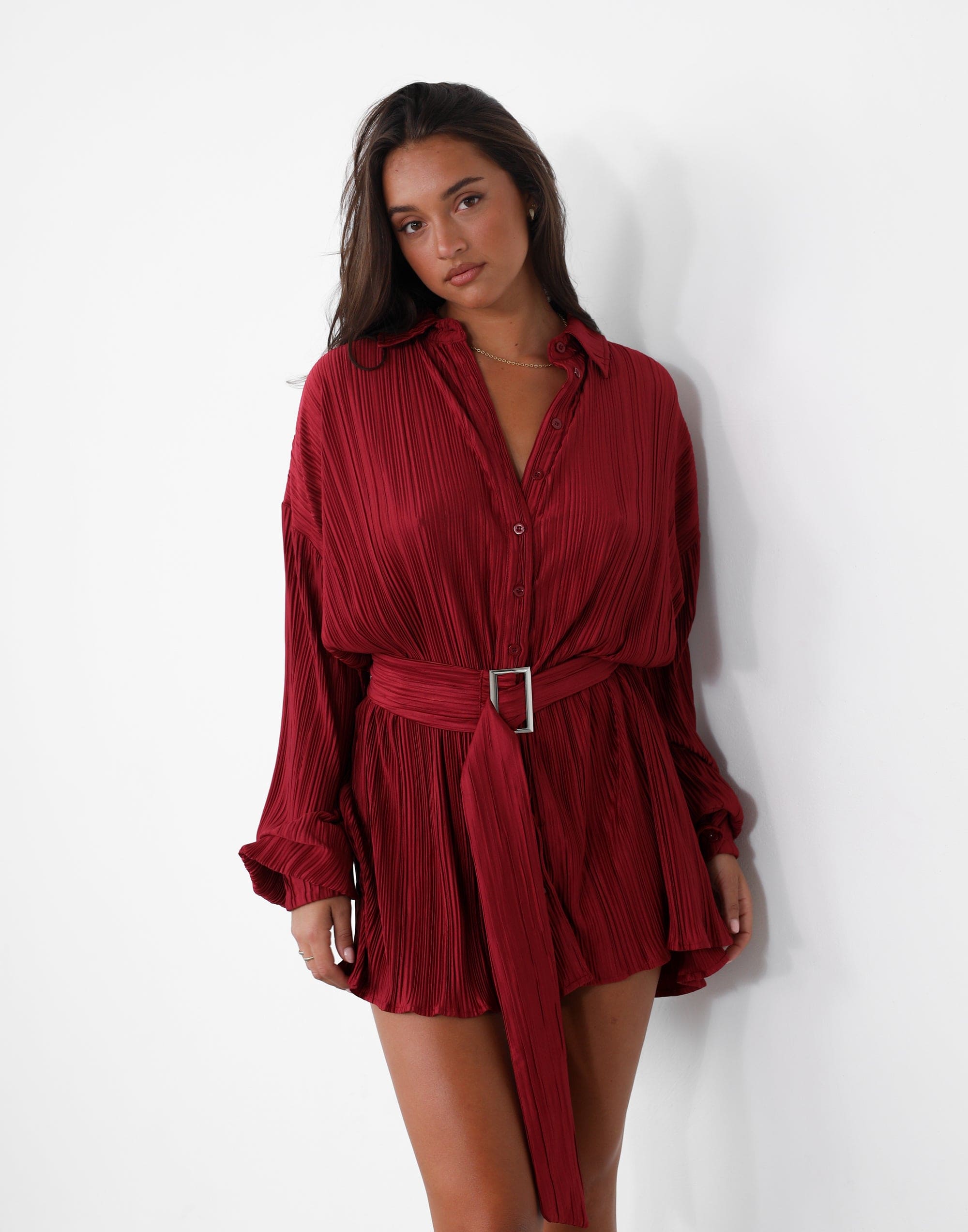 Heart Of Gold Mini Dress (Wine)