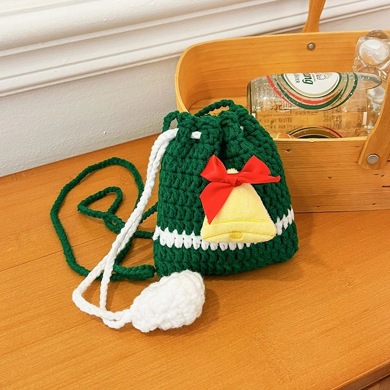 Women's Mini Yarn Color Block Vintage Style Classic Style Bucket String Bucket Bag