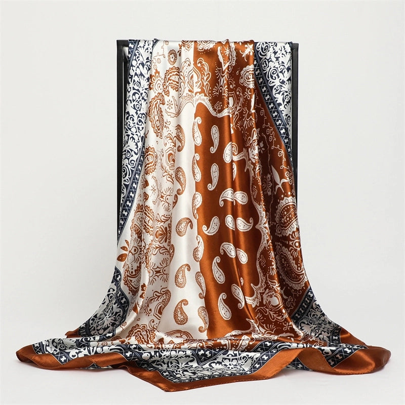 Women's Hip-Hop Streetwear Cashew Nuts Polyester Satin Ethnic Style Silk Scarf