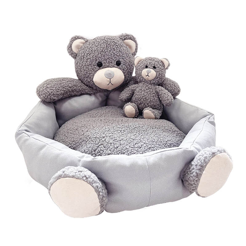 Cute Teddy Bear Sleeping Mat with Bear Toy Dog & Cat Bed