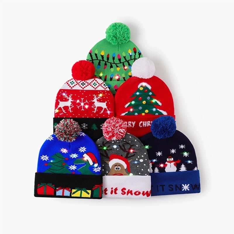 Unisex Casual Christmas Hat Christmas Tree Eaveless Wool Cap