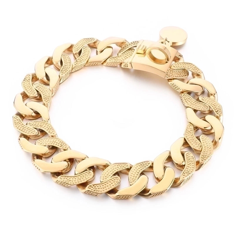 30mm Stainless Steel Cuban Chain Hip Hop Style Largepet Dog Collar