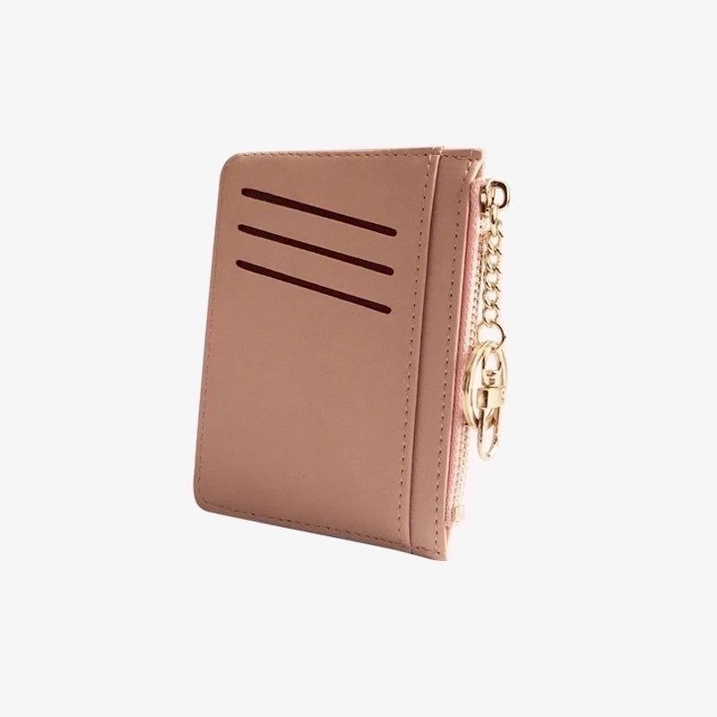 Korean Zipper Girl Coin Purse Mini Key Hook Wallet Multi-card Card Holder