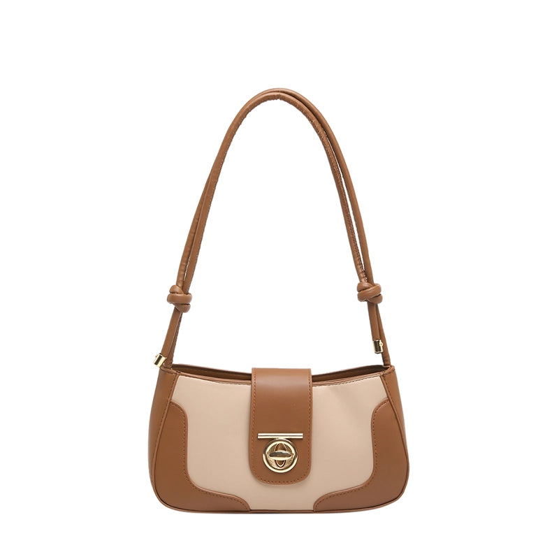 Women's Medium Pu Leather Color Block Solid Color Basic Classic Style Square Zipper Underarm Bag
