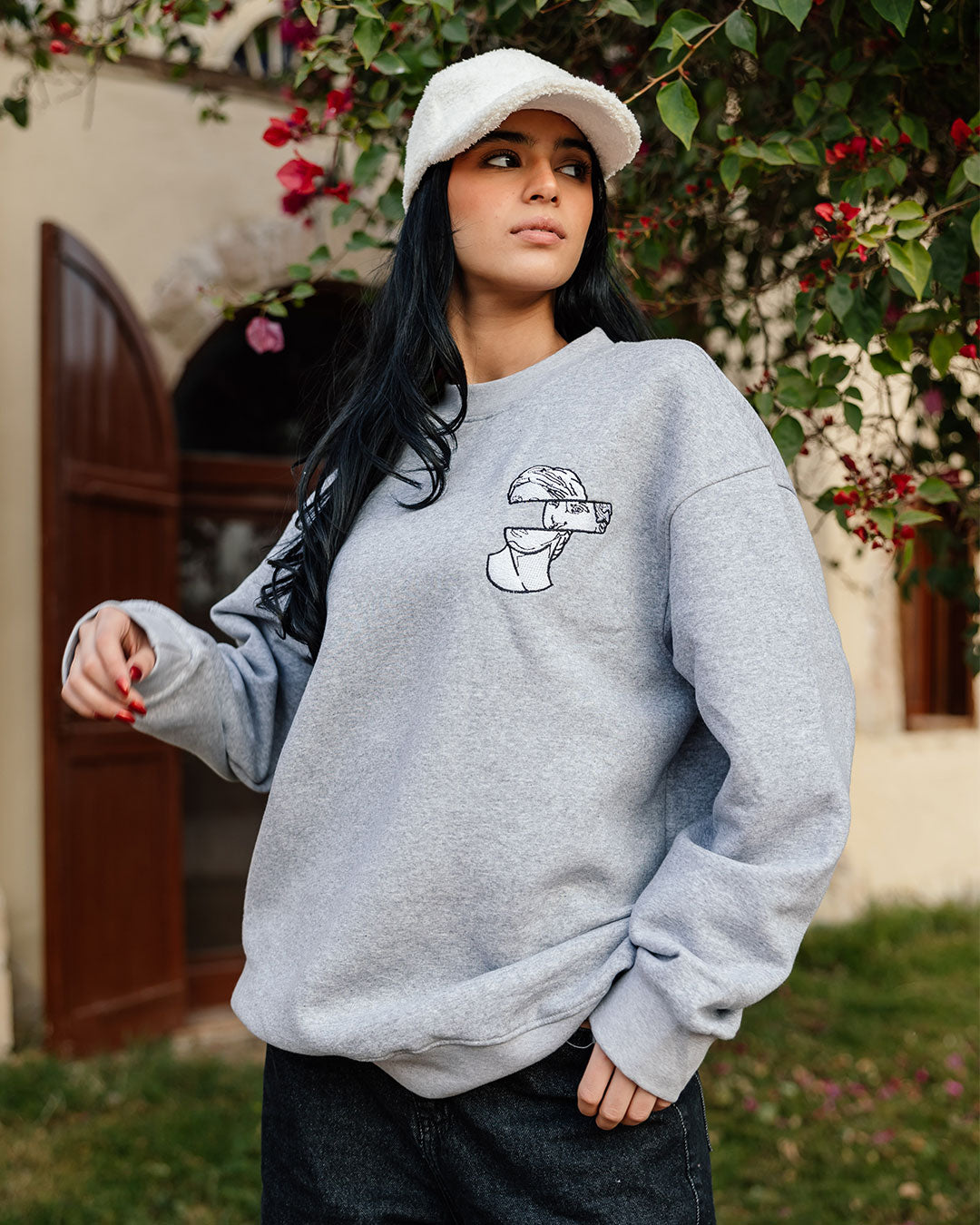 Embroidered Oversized Sweatshirt