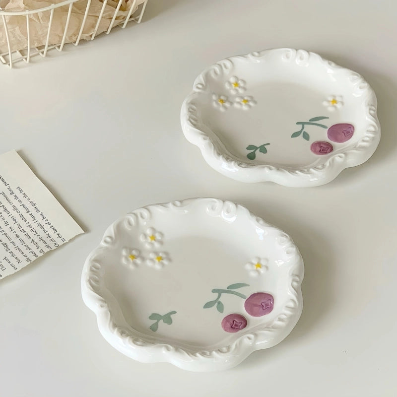 Cute Flower Porcelain Plate 1 Piece