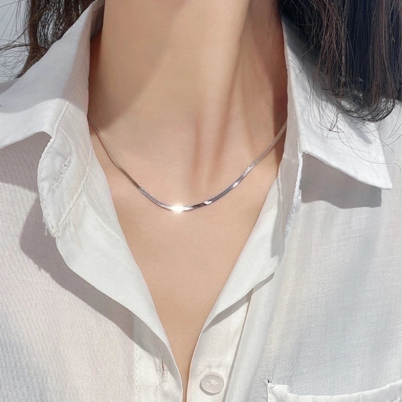 Minimalist Commute Solid Color Stainless Steel Titanium Steel Plating Necklace