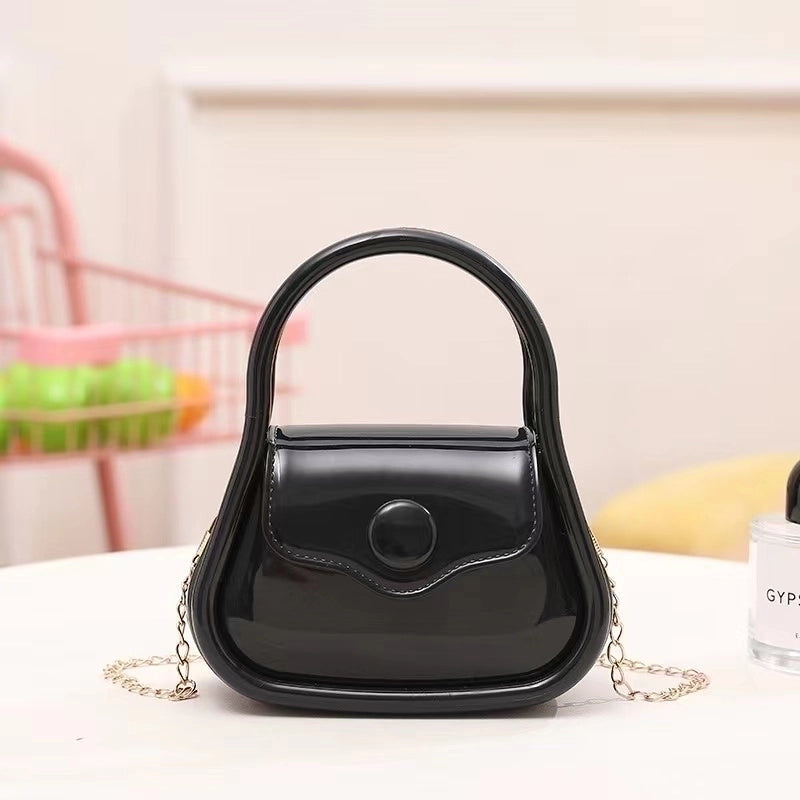Women's Pvc Solid Color Cute Shell Flip Cover Jelly Bag