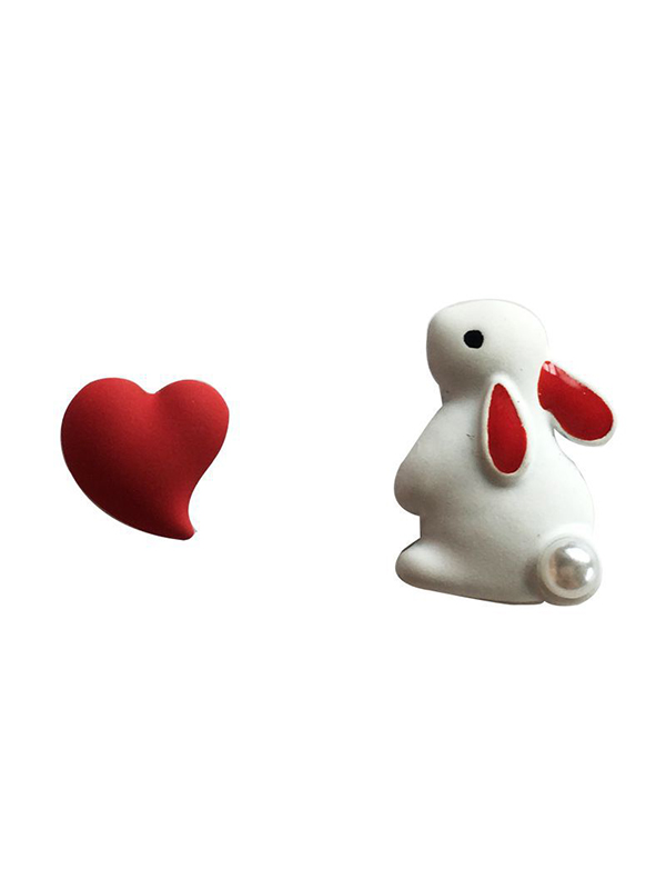 Cute Love Rabbit Shape Asymmetric Earrings