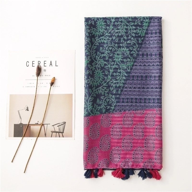 Hot Selling Fashion Color Cotton Linen Scarf Silk Scarf