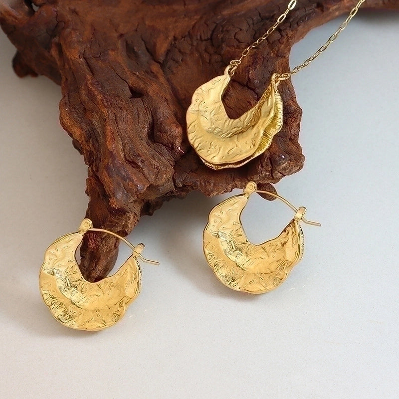 Ethnic Style Solid Color Titanium Steel Plating Gold Plated Jewelry Set