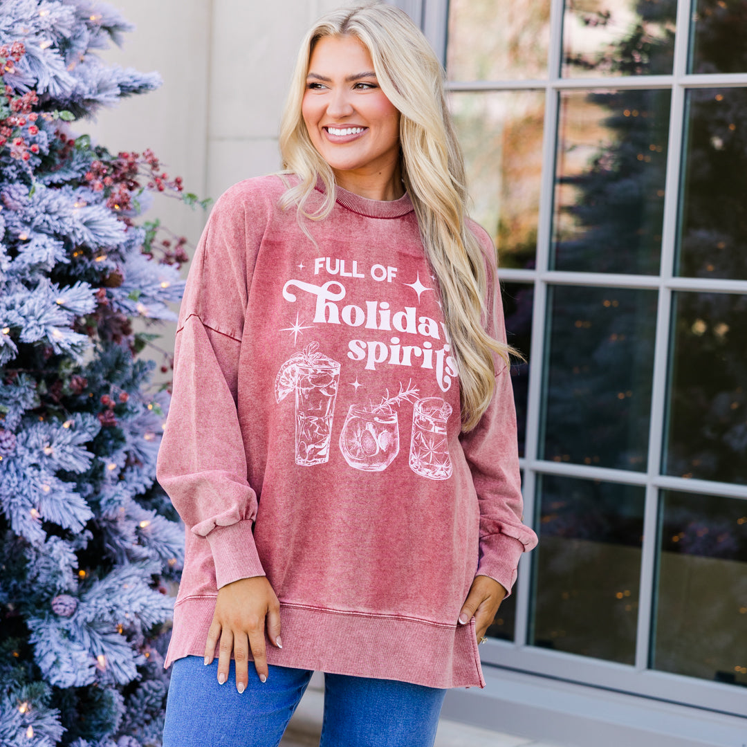 Full of Spirits Pullover. Wine