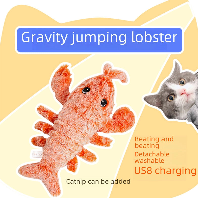 Pet Supplies Electric Jumping Shrimp Cat Toy Fish Self-Hei-Hei-Breathing Artifact Cat Teasing Stick Bite Resistant Mint Cat Supplies