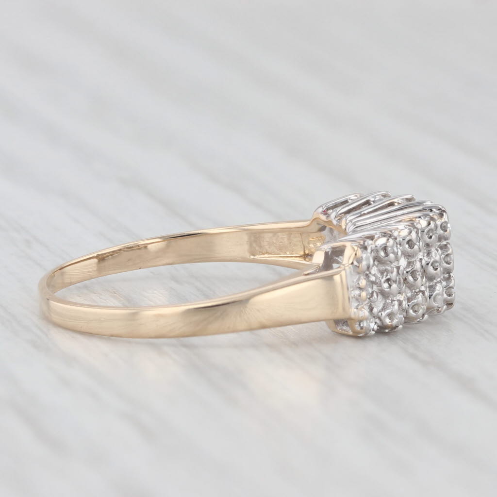 0.12ctw Tiered Pyramid Diamond Ring 14k Gold Size 6.5