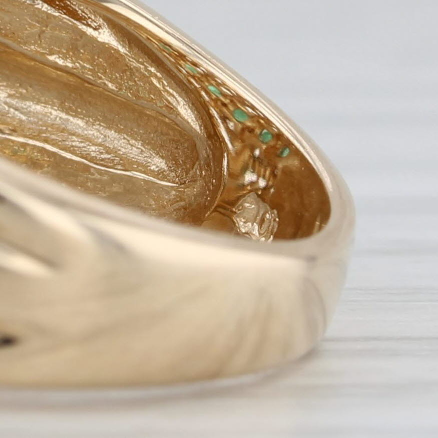 1.55ctw Emerald Diamond Multiband Ring 10k Yellow Gold Size 7.25 Cocktail
