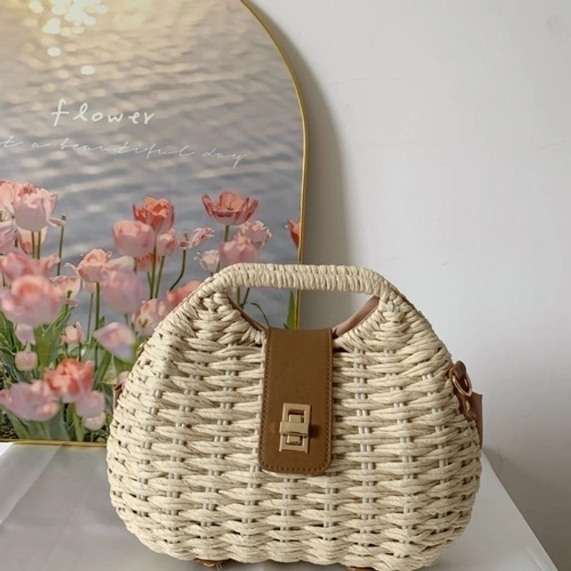 Women's Medium All Seasons Paper String Classic Style Handbag